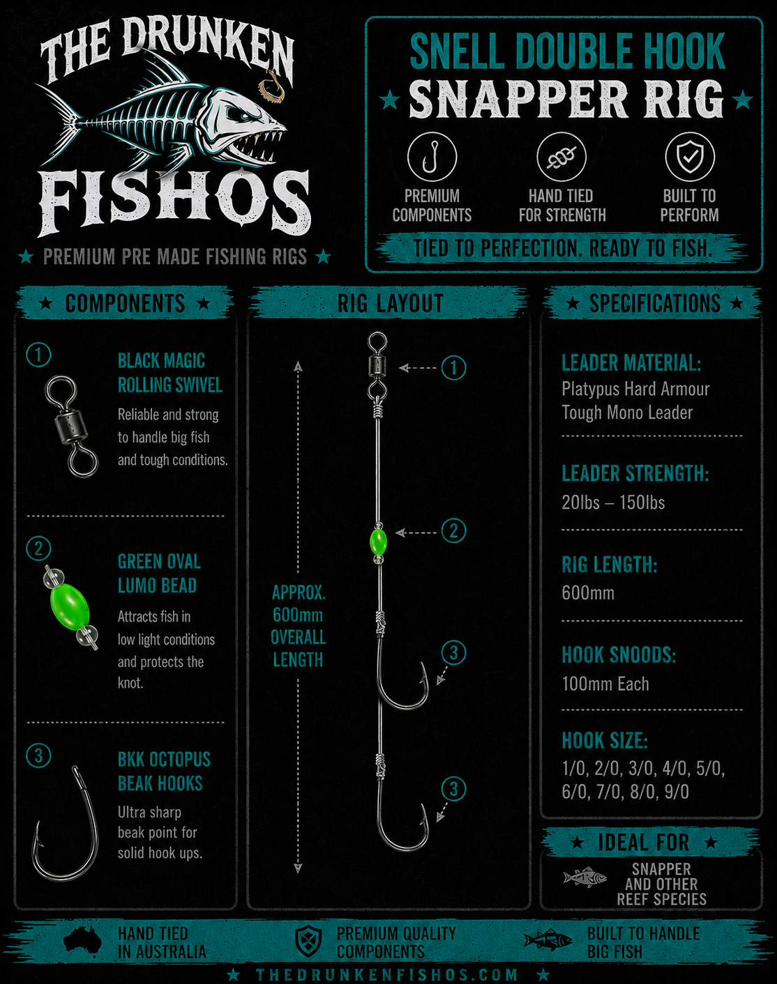 Snell Double Hook Snapper Rig